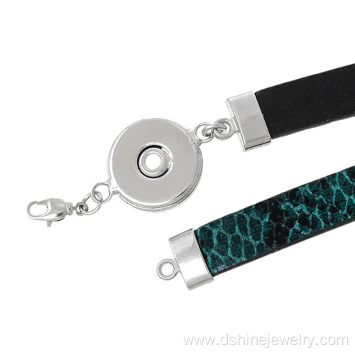 Snake Leather Noosa Bracelet DIY Button Snap Wristband